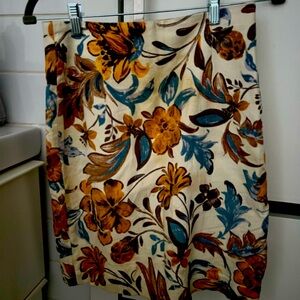 Tropical print pencil skirt